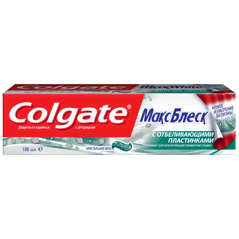 Зубная паста COLGATE Макс блеск с отбеливающими пластинами 100мл