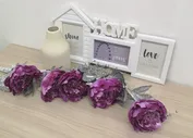 Искусственные розы, блеск большая ветка 5 голов пионов 9 см, цвет фиолетовый, высота 115 см