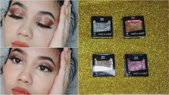 Wet n Wild single glitter eyeshadows review+swatches+eyelook
